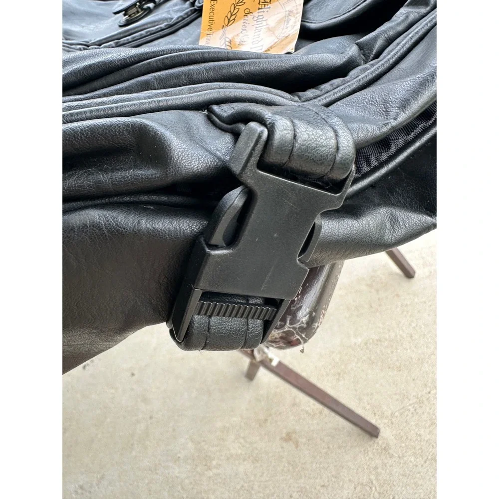 Carolina Panthers Highland Leather Travel Garment Fold-Over Suit Noir Black Bag